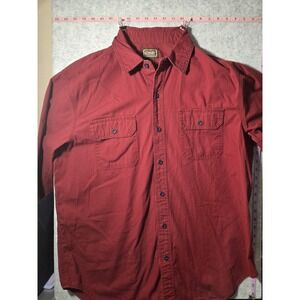 SCHMIDT WORKWEAR C.E. Schmidt Workwear Red Button Up Shirt Men's Large Cotton